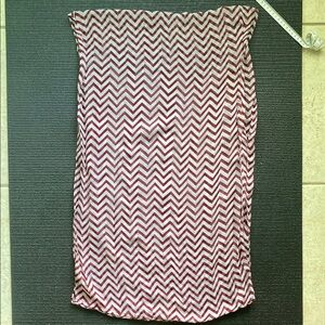 Chevron red & white infinity scarf, lightweight